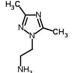structure of CAS# 878717-42-1, 2-(3,5-Dimethyl-1H-1,2,4-triazol-1-yl)ethanamine;2-(3,5-Dimethyl-[1,2,4]triazol-1-yl)-ethylamine;2-(3,5-dimethyl-1,2,4-triazolyl)ethylamine;MFCD07395638