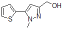 structure of CAS# 879896-47-6, 1-Methyl-5-(2-Thienyl)-1H-Pyrazole-3-Methanol;(1-Methyl-5-Thien-2-Yl-1H-Pyrazol-3-Yl)Methanol 97%;(1-METHYL-5-THIEN-2-YL-1H-PYRAZOL-3-YL)METHANOL