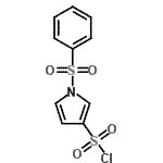 structure of CAS# 881406-26-4, 1-(Phenylsulfonyl)-1H-pyrrole-3-sulfonyl chloride;1-(Phenylsulfonyl)pyrrole-3-sulfonyl chloride;1-(Phenylsulfonyl)pyrrole-3-sulfonylchloride;1H-PYRROLE-3-SULFONYLCHLORIDE, 1-(PHENYLSULFONYL)-