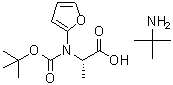 structure of CAS# 881690-67-1, (2S)-2-[tert-butoxycarbonyl(2-furyl)amino]propanoic acid,2-methylpropan-2-amine;(S)-N-BOC-2-FURYLALANINE TERT-BUTYLAMINE
