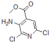 structure of CAS# 883107-62-8, 3-Amino-2,6-Dichloro-4-Pyridinecarboxylic Acid Methyl Ester;Methyl 3-Amino-2,6-Dichloropyridine-4-Carboxylate