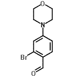 structure of CAS# 883522-52-9, 2-Bromo-4-(4-morpholinyl)benzaldehyde;2-bromo-4-(4-morpholinyl)benzaldehyde;2-Bromo-4-(N-morpholino)-benzaldehyde;2-Bromo-4-fluoro-5-methylbenzonitrile