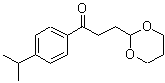 structure of CAS# 884504-31-8, 3-(1,3-Dioxan-2-yl)-1-(4-isopropylphenyl)-1-propanone;3-(1,3-Dioxan-2-Yl)-4'-Isopropylpropiophenone;MFCD03844289