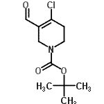 structure of CAS# 885275-20-7, 2-Methyl-2-propanyl 4-chloro-5-formyl-3,6-dihydro-1(2H)-pyridinecarboxylate;1(2H)-PYR<wbr>IDINECARB<wbr>OXYLICACI<wbr>D, 4-CHLO<wbr>RO-3-FORM<wbr>YL-5,6-DI<wbr>HYDRO-, 1<wbr>,1-DIMETH<wbr>YLETHYL E<wbr>STER;1-BOC-4-CHLORO-5-FORMYL-3,6-DIHYDRO-2H-PYRIDINE