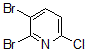 structure of CAS# 885952-16-9, 2,3-Dibromo-6-Chloro-Pyridine;2-CHLORO-5,6-DIBROMOPYRIDINE;2,3-DIBROMO-6-CHLOROPYRIDINE