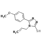 structure of CAS# 88614-18-0, 4-Allyl-5-(4-methoxyphenyl)-4H-1,2,4-triazole-3-thiol;4-Allyl-5-(4-methoxy-phenyl)-4H-[1,2,4]triazole-3-thiol;4-allyl-5<wbr>-(4-metho<wbr>xyphenyl)<wbr>-4H-1,2,4<wbr>-triazol-<wbr>3-yl hydr<wbr>osulfide;5-(4-meth<wbr>oxyphenyl<wbr>)-4-(prop<wbr>-2-en-1-y<wbr>l)-2,4-di<wbr>hydro-3H-<wbr>1,2,4-tri<wbr>azole-3-t<wbr>hione