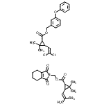 CAS#: 88652-01-1， (1,3-Dioxo-1,3,4,5,6,7-hexahydro-2H-isoindol-2-yl)methyl 2,2-dimethyl-3-(2-methyl-1-propen-1-yl)cyclopropanecarboxylate - 3-phenoxybenzyl 3-(2,2-dichlorovinyl)-2,2-dimethylcyclopropanecarboxylate (1:1 )