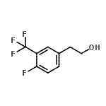 structure of CAS# 886761-80-4, 2-[4-Fluoro-3-(trifluoromethyl)phenyl]ethanol;2-[4-(Tri<wbr>fluoromet<wbr>hyl)piper<wbr>idin-1-yl<wbr>]-1,3-thi<wbr>azole-5-c<wbr>arboxalde<wbr>hyde;2-[4-fluoro-3-(trifluoromethyl)phenyl]ethan-1-ol;MFCD06660359