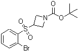 structure of CAS# 887593-53-5, 2-Methyl-2-propanyl 3-[(2-bromophenyl)sulfonyl]-1-azetidinecarboxylate;1-Azetidi<wbr>necarboxy<wbr>lic acid,<wbr> 3-[(2-br<wbr>omophenyl<wbr>)sulfonyl<wbr>]-, 1,1-d<wbr>imethylet<wbr>hyl ester;1-AZETIDI<wbr>NECARBOXY<wbr>LICACID, <wbr>3-[(2-BRO<wbr>MOPHENYL)<wbr>SULFONYL]<wbr>-, 1,1-DI<wbr>METHYLETH<wbr>YL ESTER;2-Methyl-<wbr>2-propany<wbr>l 3-[(2-b<wbr>romopheny<wbr>l)sulfony<wbr>l]-1-azet<wbr>idinecarb<wbr>oxylate