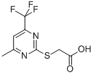 structure of CAS# 88768-46-1, (4-Methyl-6-Trifluoromethyl-Pyrimidin-2-Ylsulfanyl)-Acetic Acid;(4-METHYL-6-TRIFLUOROMETHYL-PYRIMIDIN-2-YLSULFANYL)-ACETIC ACID;((4-METHYL-6-(TRIFLUOROMETHYL)PYRIMIDIN-2-YL)THIO)ACETIC ACID;((4-Methyl-6-(Trifluoromethyl)-2-Pyrimidinyl)Thio)-Aceticaci