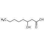 structure of CAS# 88930-08-9, 3-Hydroxyoctanoic acid;3-Hydroxyoctanoate;3-HYDROXYOCTANOICACID;3-OH octanoic acid