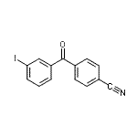 structure of CAS# 890098-65-4, 4-(3-Iodobenzoyl)benzonitrile;4-Cyano-3'-iodobenzophenone;MFCD02260429