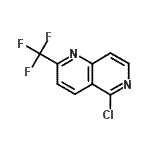 structure of CAS# 890301-88-9, 5-Chloro-2-(trifluoromethyl)-1,6-naphthyridine;1,6-NAPHTHYRIDINE,5-CHLORO-2-(TRIFLUOROMETHYL)-;5-chloro-2-(trifluoromethyl)pyridino[3,2-c]pyridine;MFCD08567941