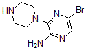 结构式 CAS# 893611-67-1, 5-溴-3-(1-哌嗪基)-2-吡嗪胺