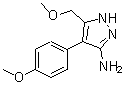 structure of CAS# 895010-30-7, 5-(Methoxymethyl)-4-(4-methoxyphenyl)-1H-pyrazol-3-amine;3-(methoxymethyl)-4-(4-methoxyphenyl)-1H-pyrazol-5-amine;3-(methoxymethyl)-4-(4-methoxyphenyl)pyrazole-5-ylamine;5-Methoxymethyl-4-(4-methoxy-phenyl)-2H-pyrazol-3-ylamine