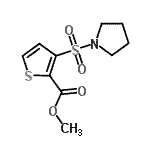 结构式 CAS# 895261-88-8, 甲基3-(1-吡咯烷基磺酰基)-2-噻吩羧酸酯