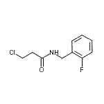 结构式 CAS# 895367-68-7, 3-氯-N-(2-氟苄基)丙酰胺