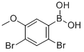 structure of CAS# 89677-46-3, 2,4-Dibromo-5-Methoxybenzeneboronic Acid;(2,4-DIBROMO-5-METHOXY)BENZENEBORONIC ACID;2,4-DIBROMO-5-METHOXYPHENYLBORONIC ACID;2,4-Dibromoanisole-5-Boronic Acid