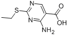 structure of CAS# 89853-87-2, 4-Amino-5-Carboxy-2-Ethyl-Mercaptopyrimidine;4-Amino-2-Ethyl-1-Sulfanylpyrimidine-5-Carboxylic Acid;5-Pyrimidinecarboxylic Acid, 4-Amino-2-(Ethylthio)-;4-AMINO-5-CARBOXY-2-ETHYL-MERCAPTOPYRIMI DINE CRYST