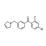 structure of CAS# 898749-35-4, (4-Bromo-2-fluorophenyl)[3-(2,5-dihydro-1H-pyrrol-1-ylmethyl)phenyl]methanone;4-bromo-2-fluoro-3'-(3-pyrrolinomethyl) benzophenone
