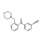 structure of CAS# 898750-08-8, 3-[2-(4-Morpholinylmethyl)benzoyl]benzonitrile;3'-Cyano-2-morpholinomethyl benzophenone