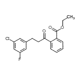 structure of CAS# 898750-31-7, Ethyl 2-[3-(3-chloro-5-fluorophenyl)propanoyl]benzoate;2'-carboethoxy-3-(3-chloro-5-fluorophenyl)propiophenone