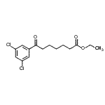 structure of CAS# 898751-93-4, Ethyl 7-(3,5-dichlorophenyl)-7-oxoheptanoate;ethyl 7-(3,5-dichlorophenyl)-7-oxoheptanoate