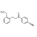 structure of CAS# 898754-36-4, 4-{3-[2-(Methylsulfanyl)phenyl]propanoyl}benzonitrile;4'-cyano-3-(2-thiomethylphenyl)propiophenone