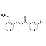 structure of CAS# 898754-54-6, 1-(3-Bromophenyl)-3-[2-(methylsulfanyl)phenyl]-1-propanone;3'-bromo-3-(2-thiomethylphenyl)propiophenone