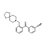 结构式 CAS# 898755-85-6, 3-[2-(1,4-二氧杂-8-氮杂螺[4.5]癸-8-基甲基)苯甲酰基]苯甲腈
