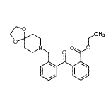structure of CAS# 898755-89-0, Ethyl 2-[2-(1,4-dioxa-8-azaspiro[4.5]dec-8-ylmethyl)benzoyl]benzoate;2-carboet<wbr>hoxy-2'-[<wbr>8-(1,4-di<wbr>oxa-8-aza<wbr>spiro[4.5<wbr>]decyl)me<wbr>thyl]benz<wbr>ophenone
