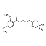 structure of CAS# 898756-08-6, 1-(2,4-Dimethoxyphenyl)-5-(5,5-dimethyl-1,3-dioxan-2-yl)-1-pentanone;2',4'-dim<wbr>ethoxy-5-<wbr>(5,5-dime<wbr>thyl-1,3-<wbr>dioxan-2-<wbr>yl)valero<wbr>phenone