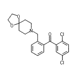 结构式 CAS# 898756-54-2, (2,5-二氯苯基)[2-(1,4-二氧杂-8-氮杂螺[4.5]癸-8-基甲基)苯基]甲酮