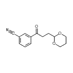 结构式 CAS# 898756-70-2, 3-[3-(1,3-二恶烷-2-基)丙酰]苯甲腈