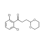 structure of CAS# 898756-97-3, 1-(2,6-Dichlorophenyl)-3-(1,3-dioxan-2-yl)-1-propanone;2',6'-dichloro-3-(1,3-dioxan-2-yl)propiophenone