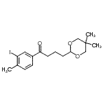 结构式 CAS# 898757-15-8, 4-(5,5-二甲基-1,3-二恶烷-2-基)-1-(3-碘-4-甲基苯基)-1-丁酮