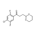 structure of CAS# 898757-38-5, 1-(4-Chloro-2,5-difluorophenyl)-3-(1,3-dioxan-2-yl)-1-propanone;4'-chloro-2',5'-difluoro-3-(1,3-dioxan-2-yl)-propiophenone