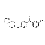 structure of CAS# 898757-43-2, [4-(1,4-Dioxa-8-azaspiro[4.5]dec-8-ylmethyl)phenyl](3-methylphenyl)methanone;4'-[8-(1,<wbr>4-dioxa-8<wbr>-azaspiro<wbr>[4.5]decy<wbr>l)methyl]<wbr>-3-methyl<wbr> benzophe<wbr>none
