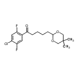 structure of CAS# 898757-44-3, 1-(4-Chloro-2,5-difluorophenyl)-5-(5,5-dimethyl-1,3-dioxan-2-yl)-1-pentanone;4'-chloro<wbr>-2',5'-di<wbr>fluoro-5-<wbr>(5,5-dime<wbr>thyl-1,3-<wbr>dioxan-2-<wbr>yl)valero<wbr>phenone