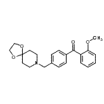 structure of CAS# 898757-49-8, [4-(1,4-Dioxa-8-azaspiro[4.5]dec-8-ylmethyl)phenyl](2-methoxyphenyl)methanone;4'-[8-(1,<wbr>4-dioxa-8<wbr>-azaspiro<wbr>[4.5]decy<wbr>l)methyl]<wbr>-2-methox<wbr>y benzoph<wbr>enone
