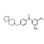 structure of CAS# 898757-98-7, (3,5-Dimethylphenyl)[4-(1,4-dioxa-8-azaspiro[4.5]dec-8-ylmethyl)phenyl]methanone;3,5-dimet<wbr>hyl-4'-[8<wbr>-(1,4-dio<wbr>xa-8-azas<wbr>piro[4.5]<wbr>decyl)met<wbr>hyl]benzo<wbr>phenone