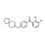 structure of CAS# 898758-28-6, (2,3-Dichlorophenyl)[4-(1,4-dioxa-8-azaspiro[4.5]dec-8-ylmethyl)phenyl]methanone;2,3-dichl<wbr>oro-4'-[8<wbr>-(1,4-dio<wbr>xa-8-azas<wbr>piro[4.5]<wbr>decyl)met<wbr>hyl]benzo<wbr>phenone