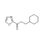 structure of CAS# 898759-06-3, 3-Cyclohexyl-1-(1,3-oxazol-2-yl)-1-propanone;2-(3-Cyclohexylpropionyl)oxazole