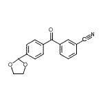 结构式 CAS# 898759-94-9, 3-[4-(1,3-二氧戊环-2-基)苯甲酰基]苯甲腈