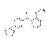 structure of CAS# 898760-02-6, [4-(1,3-Dioxolan-2-yl)phenyl][2-(methylsulfanyl)phenyl]methanone;4'-(1,3-dioxolan-2-yl)-2-thiomethylbenzophenone