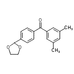 structure of CAS# 898760-31-1, (3,5-Dimethylphenyl)[4-(1,3-dioxolan-2-yl)phenyl]methanone;3,5-dimethyl-4'-(1,3-dioxolan-2-yl)benzophenone