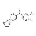 structure of CAS# 898760-40-2, (3-Chloro-4-fluorophenyl)[4-(1,3-dioxolan-2-yl)phenyl]methanone;3-chloro-4'-(1,3-dioxolan-2-yl)-4-fluorobenzophenone
