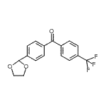 structure of CAS# 898760-55-9, [4-(1,3-Dioxolan-2-yl)phenyl][4-(trifluoromethyl)phenyl]methanone;4-(1,3-dioxolan-2-yl)-4'-trifluoromethylbenzophenone
