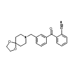 structure of CAS# 898761-47-2, 2-[3-(1,4-Dioxa-8-azaspiro[4.5]dec-8-ylmethyl)benzoyl]benzonitrile;2-cyano-3<wbr>'-[8-(1,4<wbr>-dioxa-8-<wbr>azaspiro[<wbr>4.5]decyl<wbr>)methyl]b<wbr>enzopheno<wbr>ne