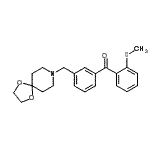 structure of CAS# 898761-65-4, [3-(1,4-Dioxa-8-azaspiro[4.5]dec-8-ylmethyl)phenyl][2-(methylsulfanyl)phenyl]methanone;3'-[8-(1,<wbr>4-dioxa-8<wbr>-azaspiro<wbr>[4.5]decy<wbr>l)methyl]<wbr>-2-thiome<wbr>thyl benz<wbr>ophenone